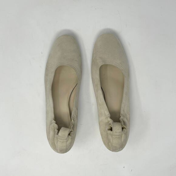 Everlane Natural Suede Leather The Day Heel Womens 11 Elasticized Ballet 2" Heel - Picture 8 of 10